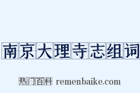 南京大理寺志组词是什么意思的图片